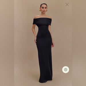 Meshki off the shoulder slinky maxi dress